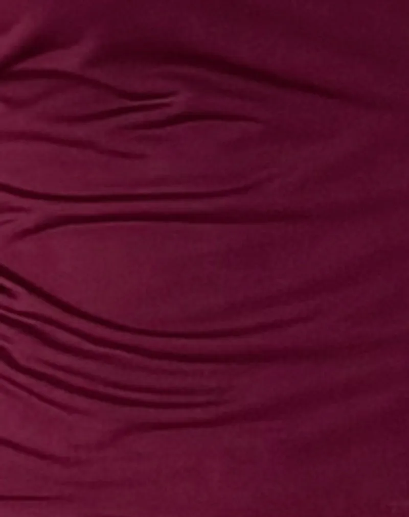 Burgundy Cross Front Bea Top