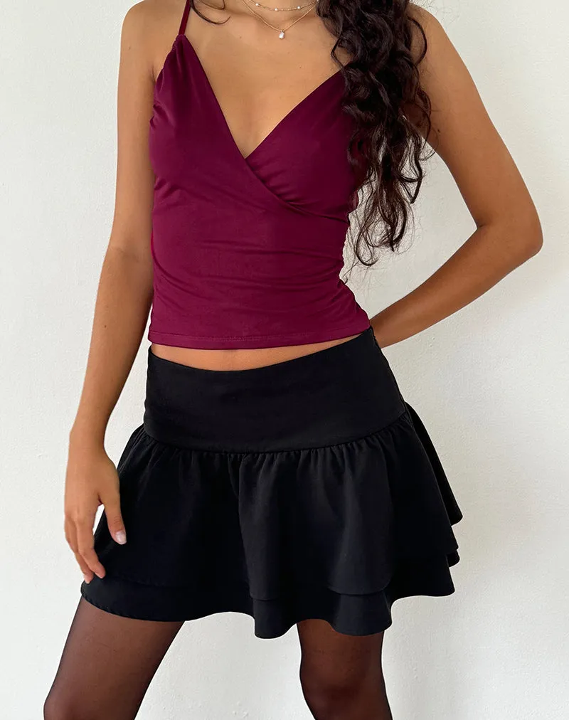 Burgundy Cross Front Bea Top