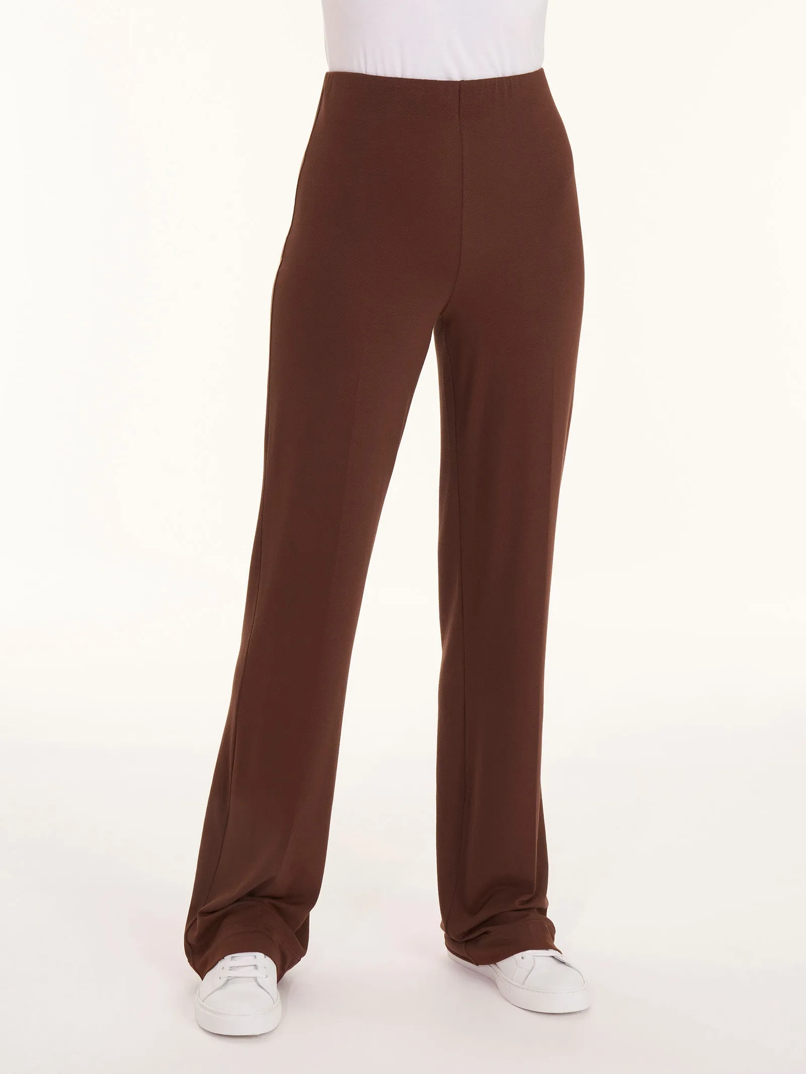 Viscose Crêpe Jersey Trousers - Cappuccino