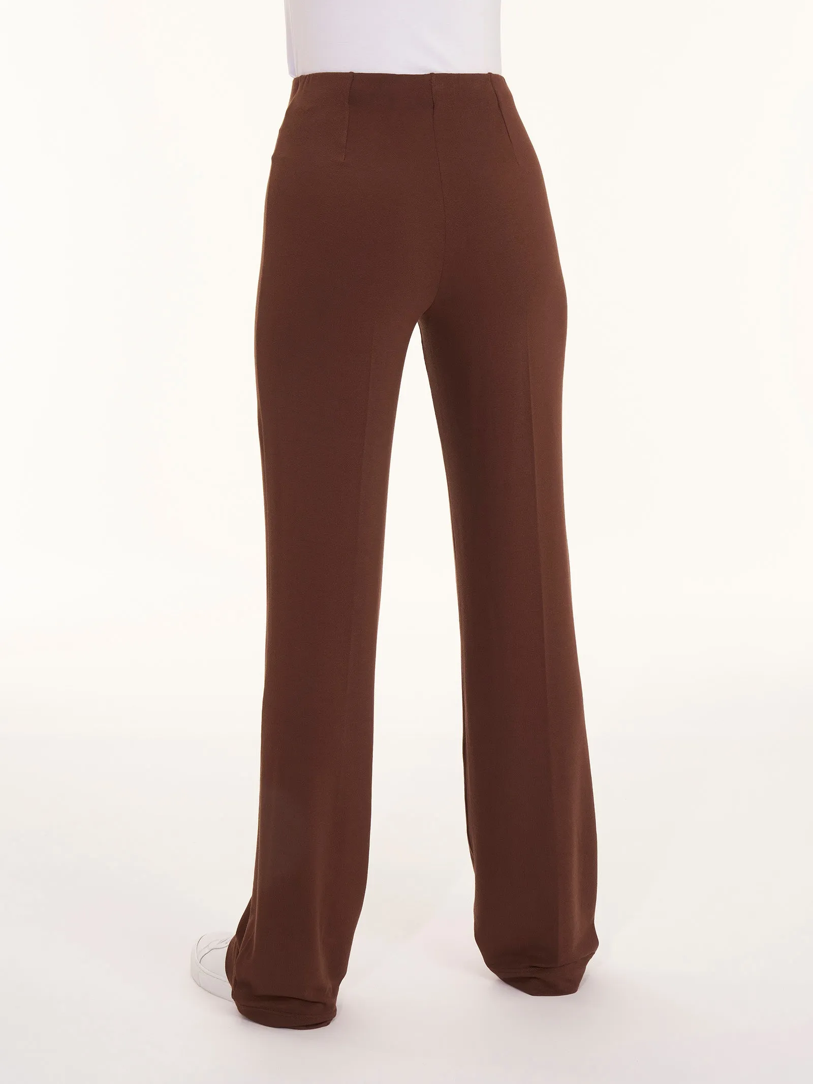 Viscose Crêpe Jersey Trousers - Cappuccino