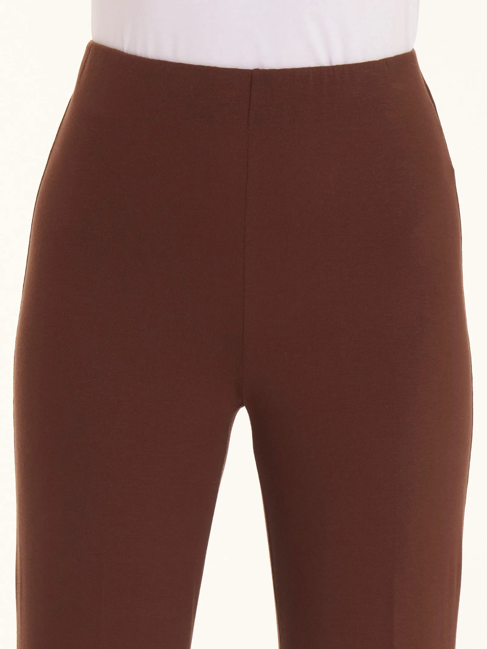 Viscose Crêpe Jersey Trousers - Cappuccino