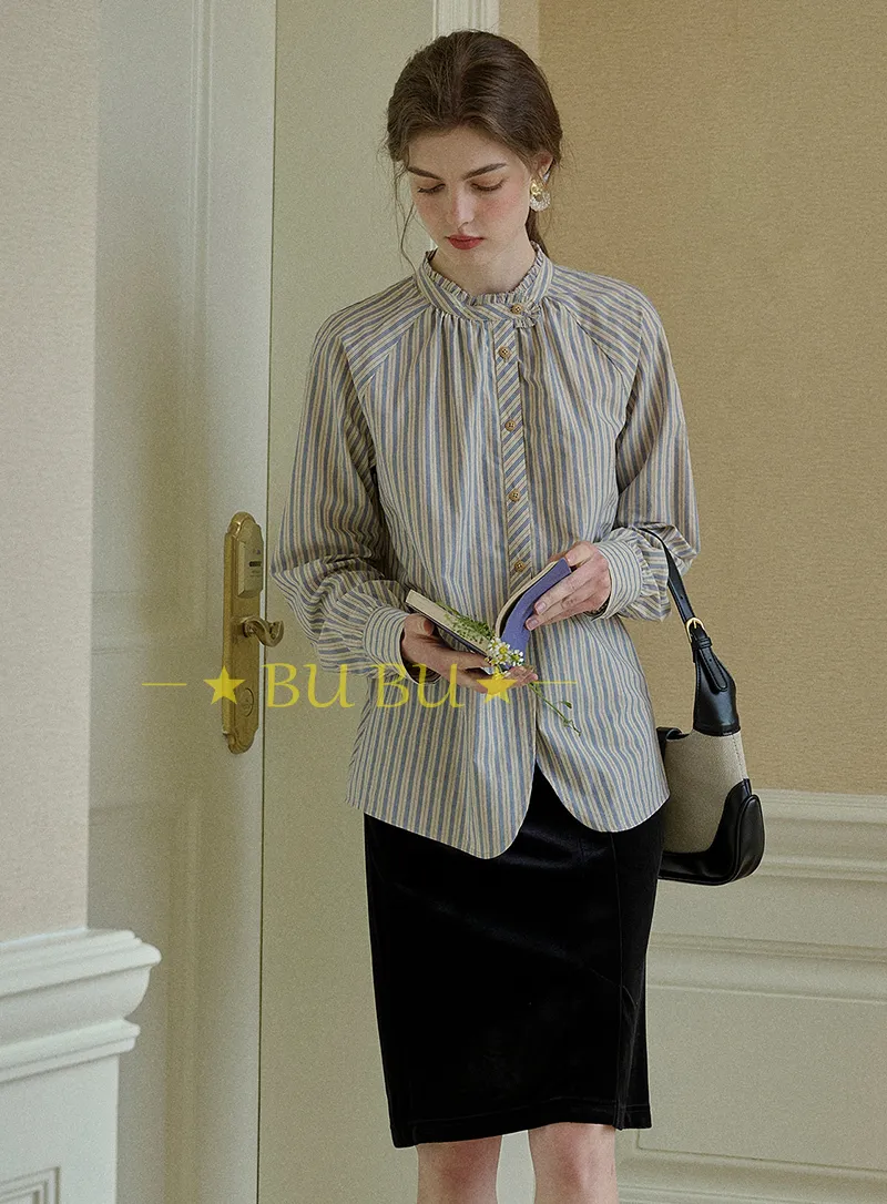 Stripes Casual Style Long Sleeves Cotton Office Style