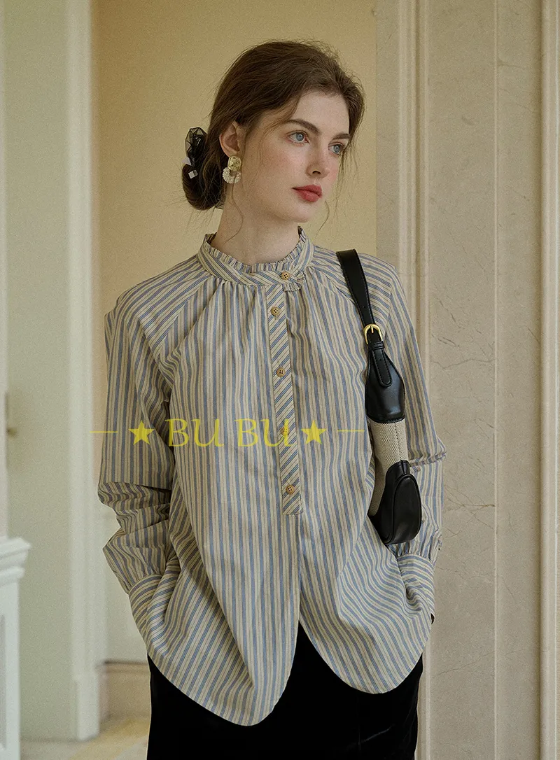 Stripes Casual Style Long Sleeves Cotton Office Style