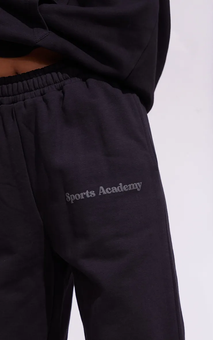 Sports Academy Puff Oversized Joggers in Coal Black