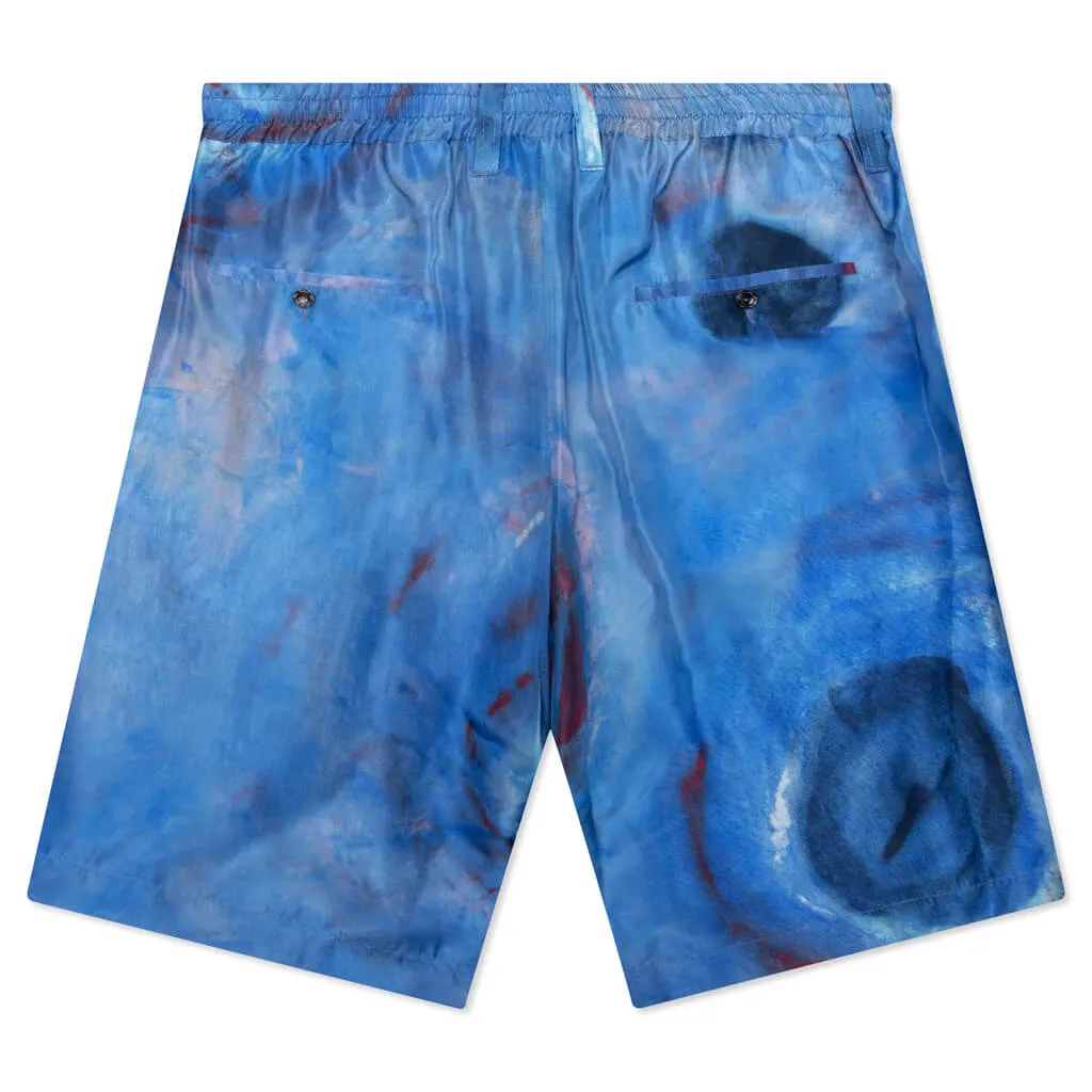 Cobalt Silk Stretch Shorts