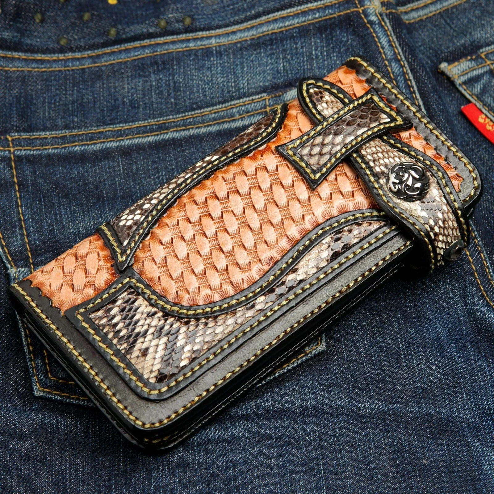 Snake Skin Leather Wallet