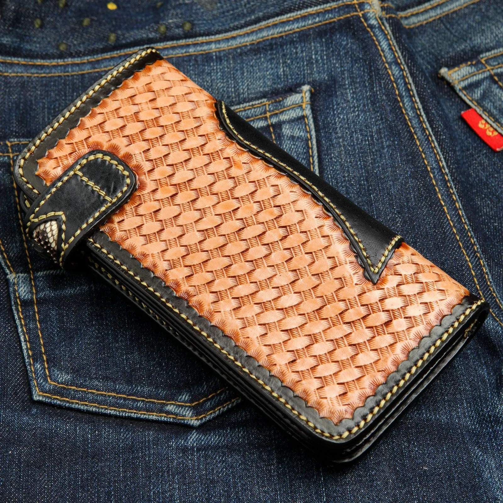 Snake Skin Leather Wallet