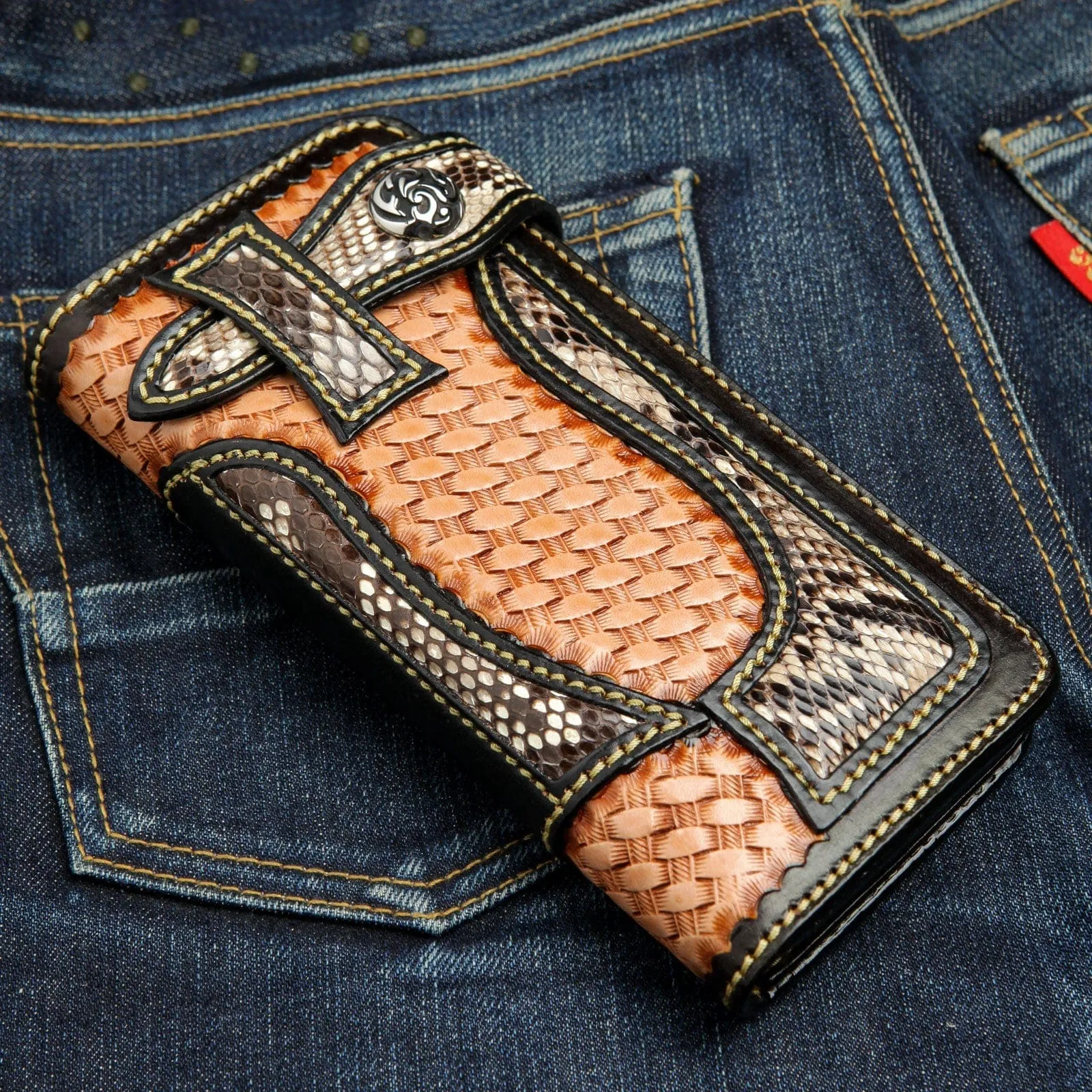 Snake Skin Leather Wallet