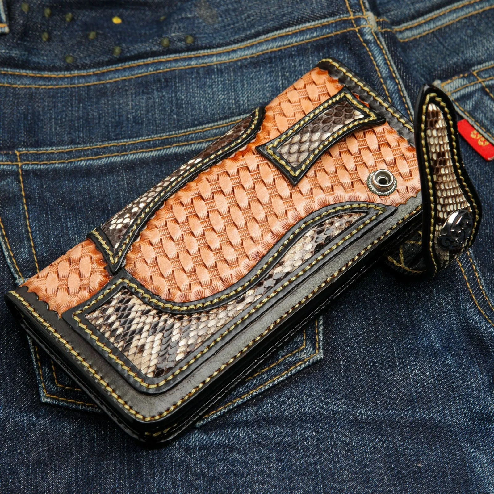 Snake Skin Leather Wallet