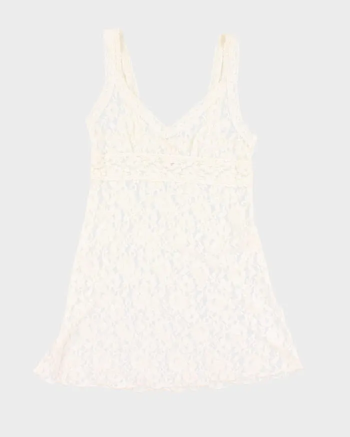 Cream Lace Slip Dress