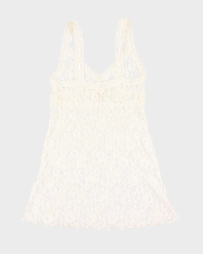 Cream Lace Slip Dress