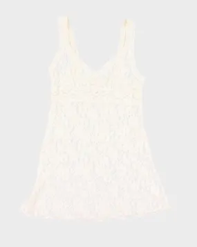 Cream Lace Slip Dress