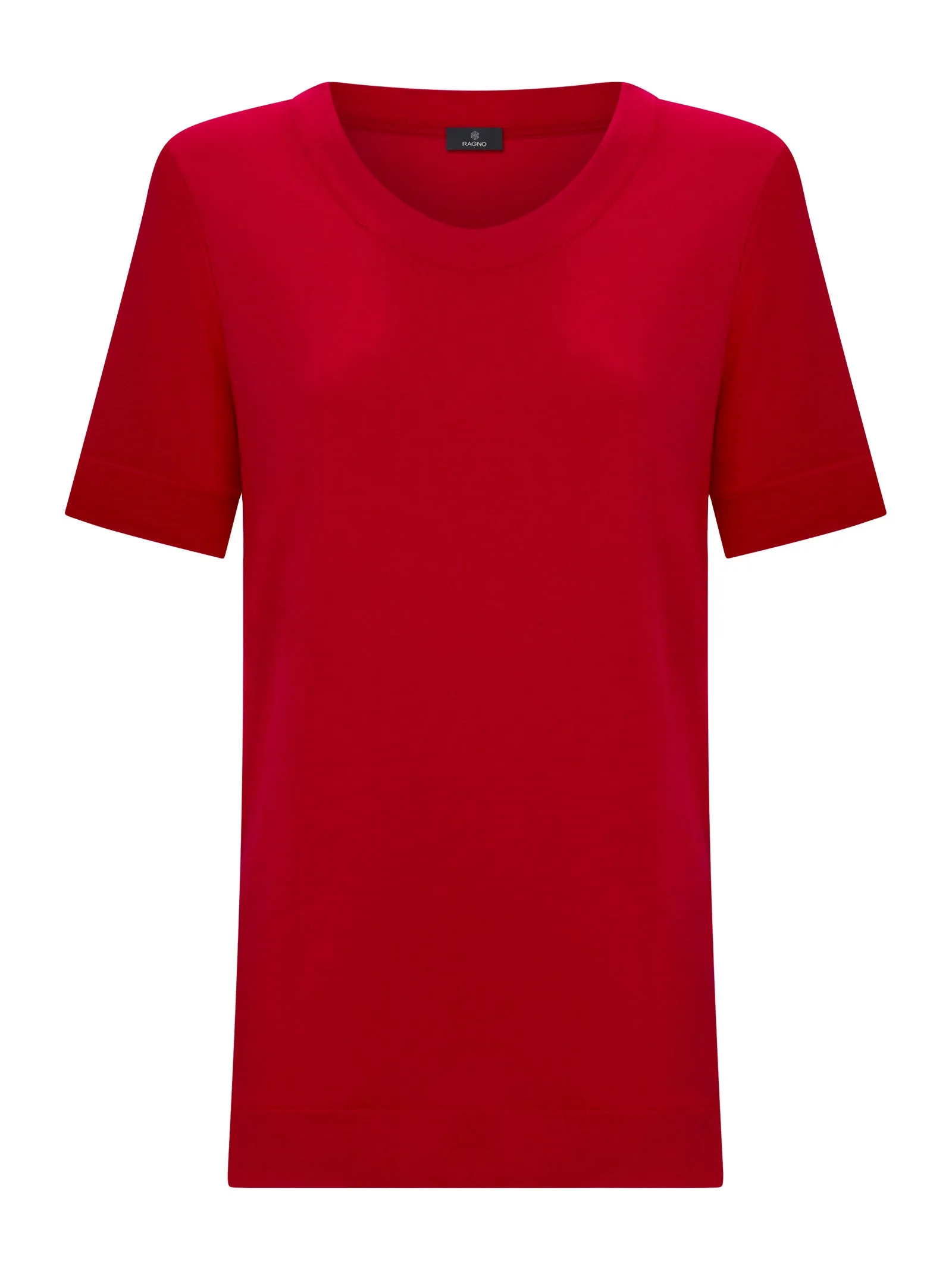 3/4 Sleeve Viscose Crêpe Jersey T-Shirt - Tibetan Red