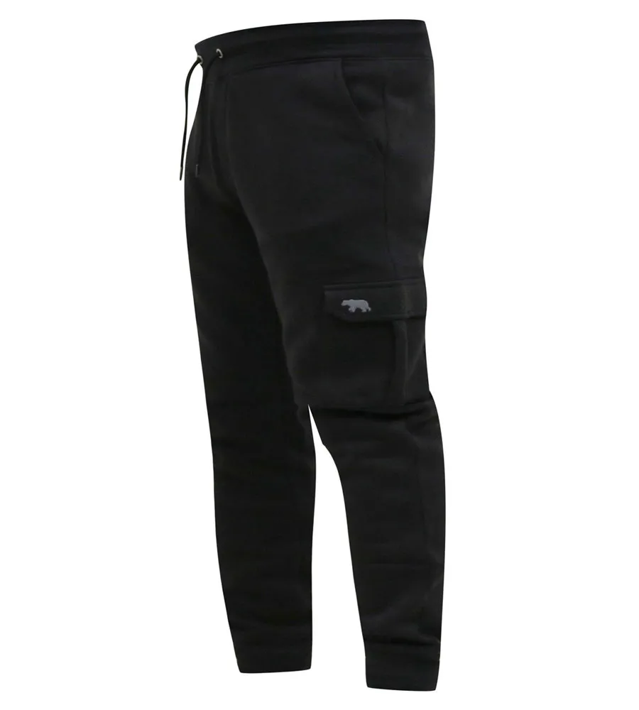 D555 Black Joggers Cargo Pocket Ribbed Cuffs (TILDEN 2)