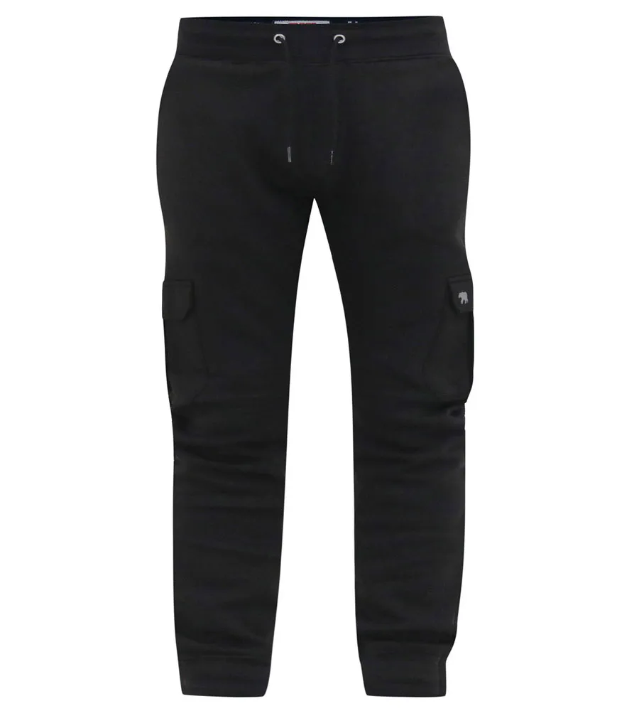 D555 Black Joggers Cargo Pocket Ribbed Cuffs (TILDEN 2)