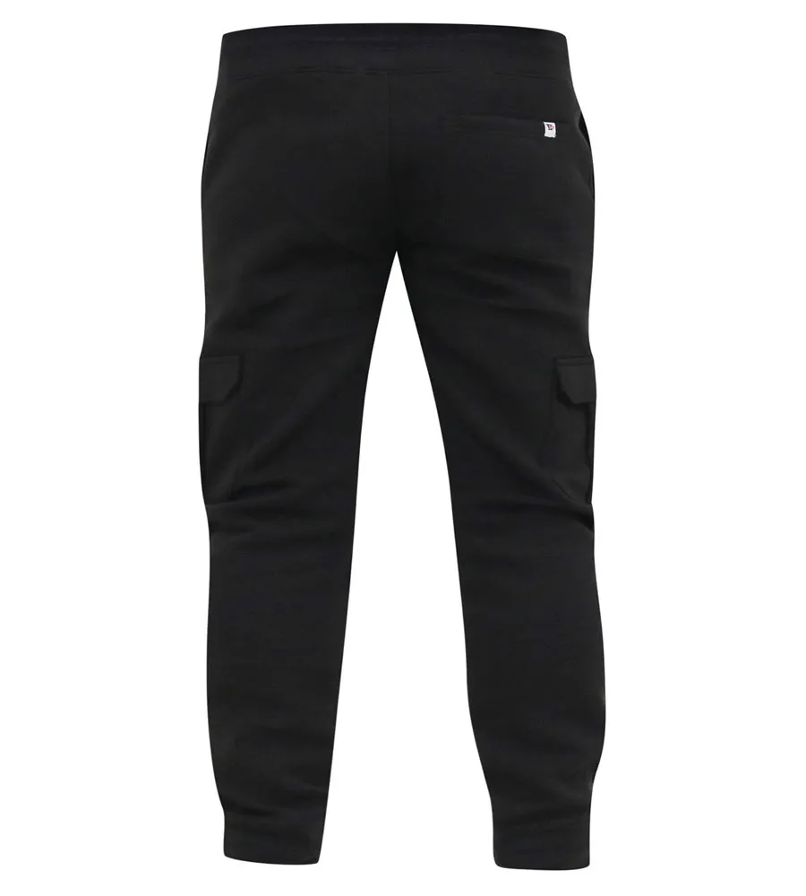 D555 Black Joggers Cargo Pocket Ribbed Cuffs (TILDEN 2)