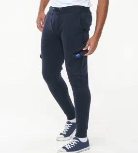 D555 Tall Mens Navy Joggers With Cargo Pockets and Ribbed Cuffs TILDEN 1