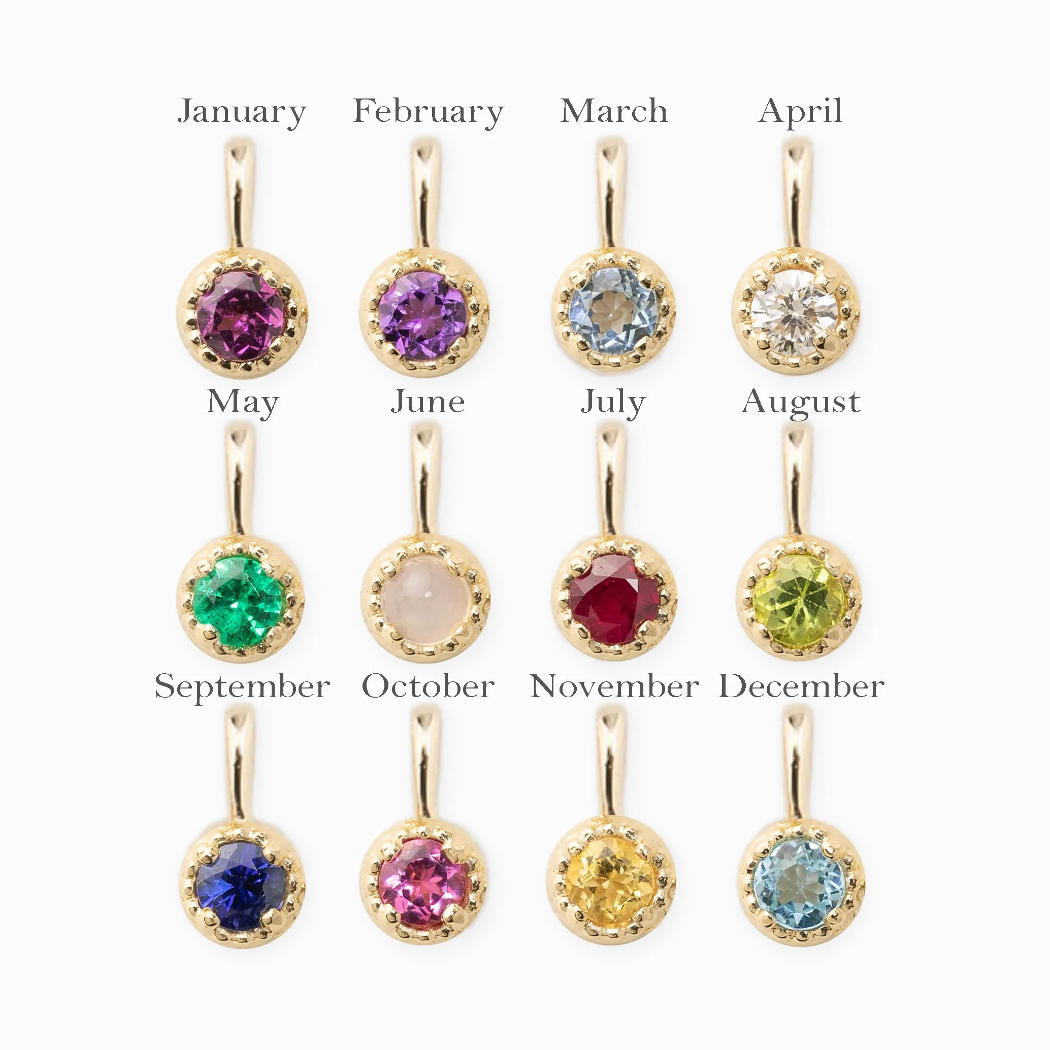 3.0mm Dahlia Birthstone Charm (Add-ons)