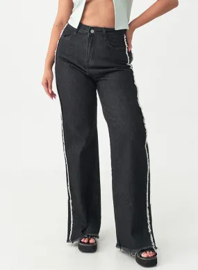 Slit Jeans with Zipper Detail