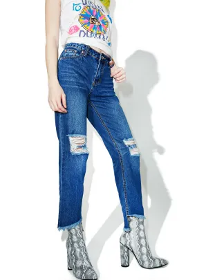 Distressed Jeans Split Vision