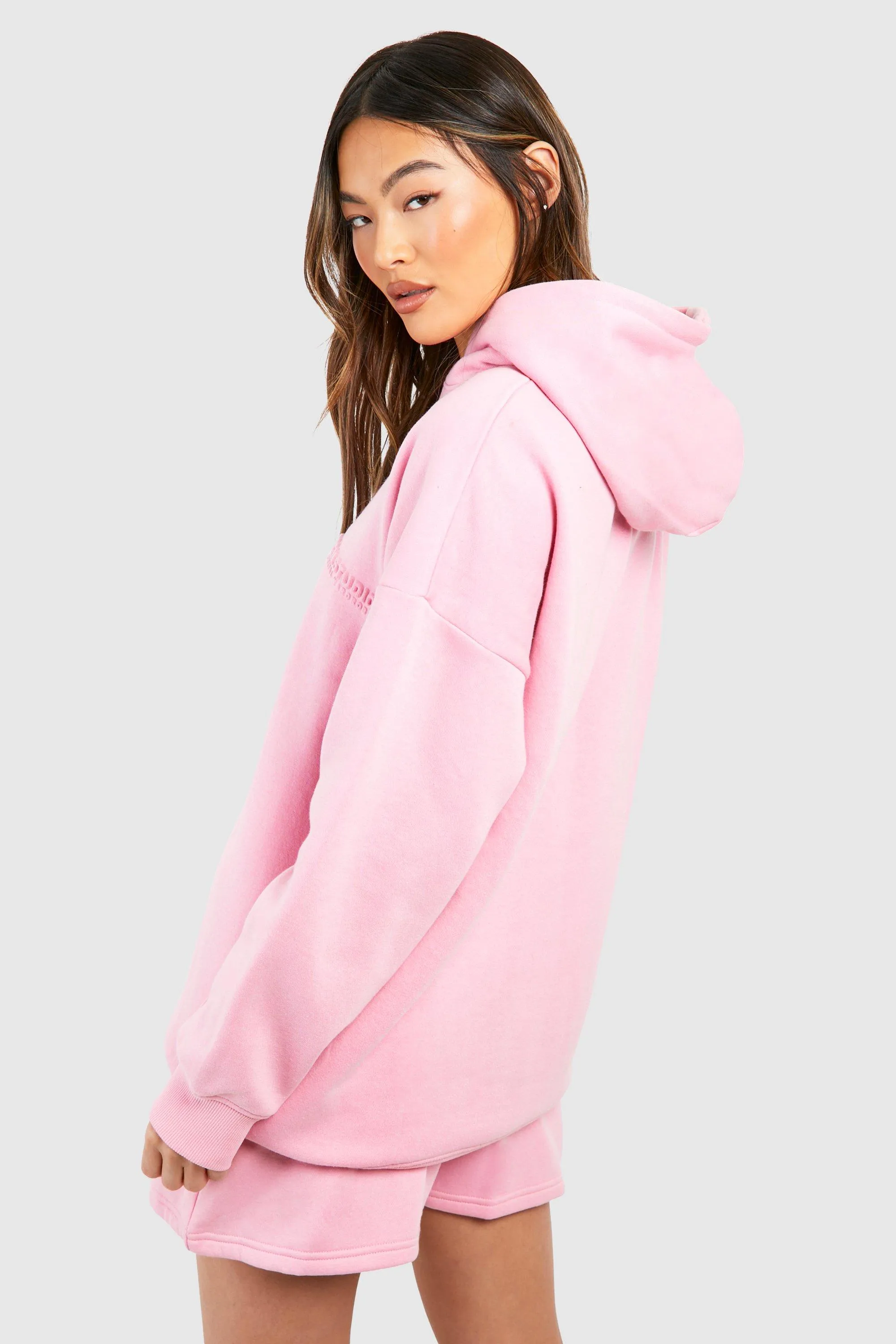 Embossed Hooded Short Tracksuit | boohoo