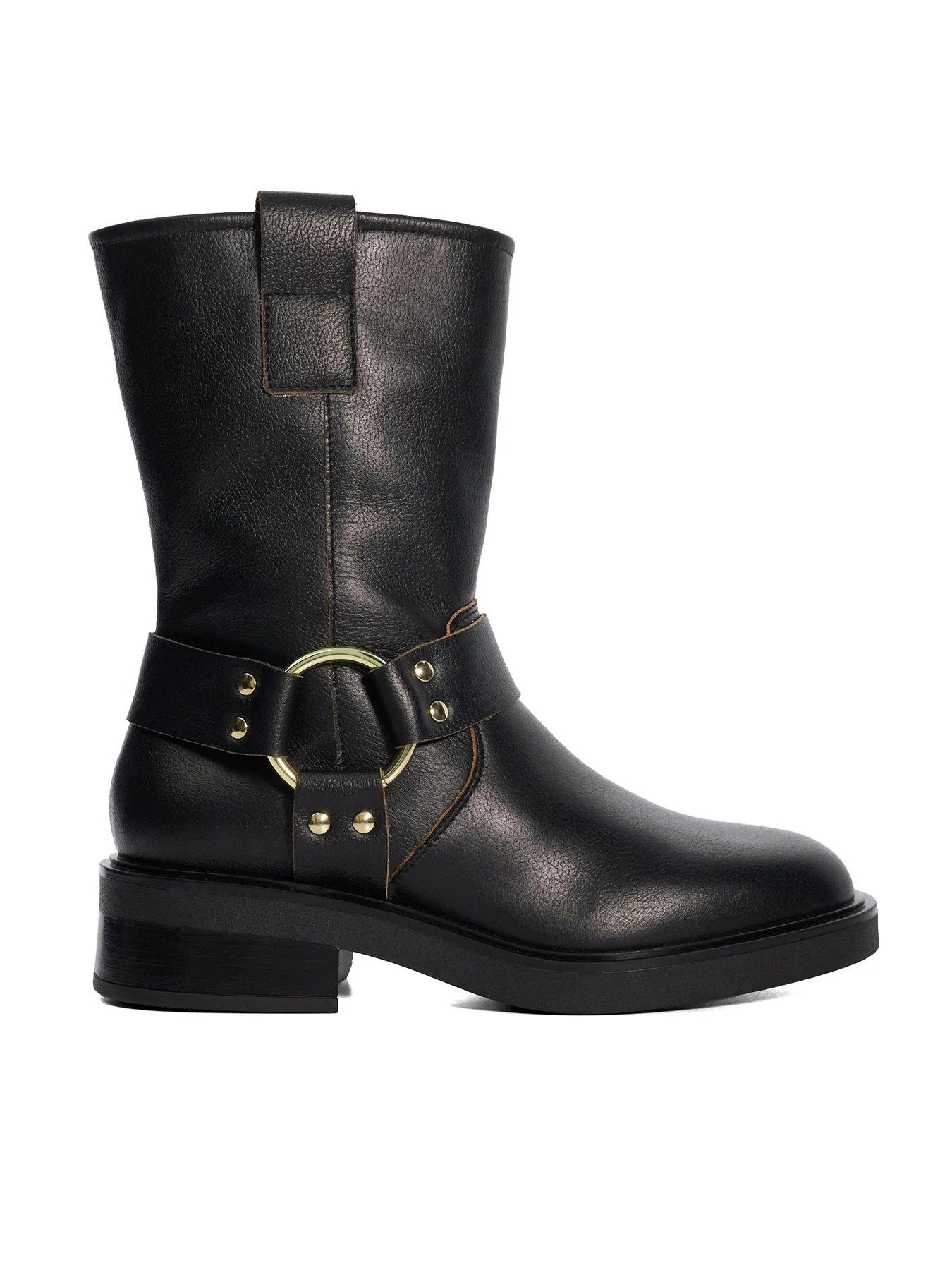 Black Pally Biker Boots by Dune London