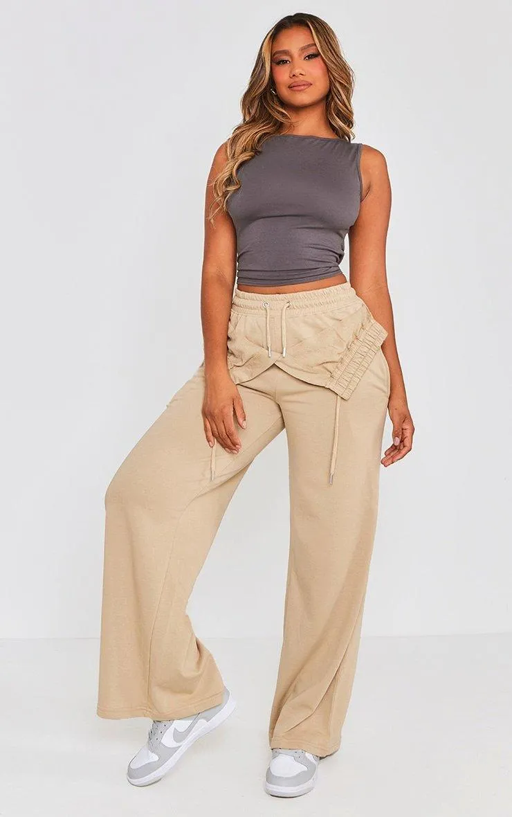 Exposed Waist Straight Leg Joggers