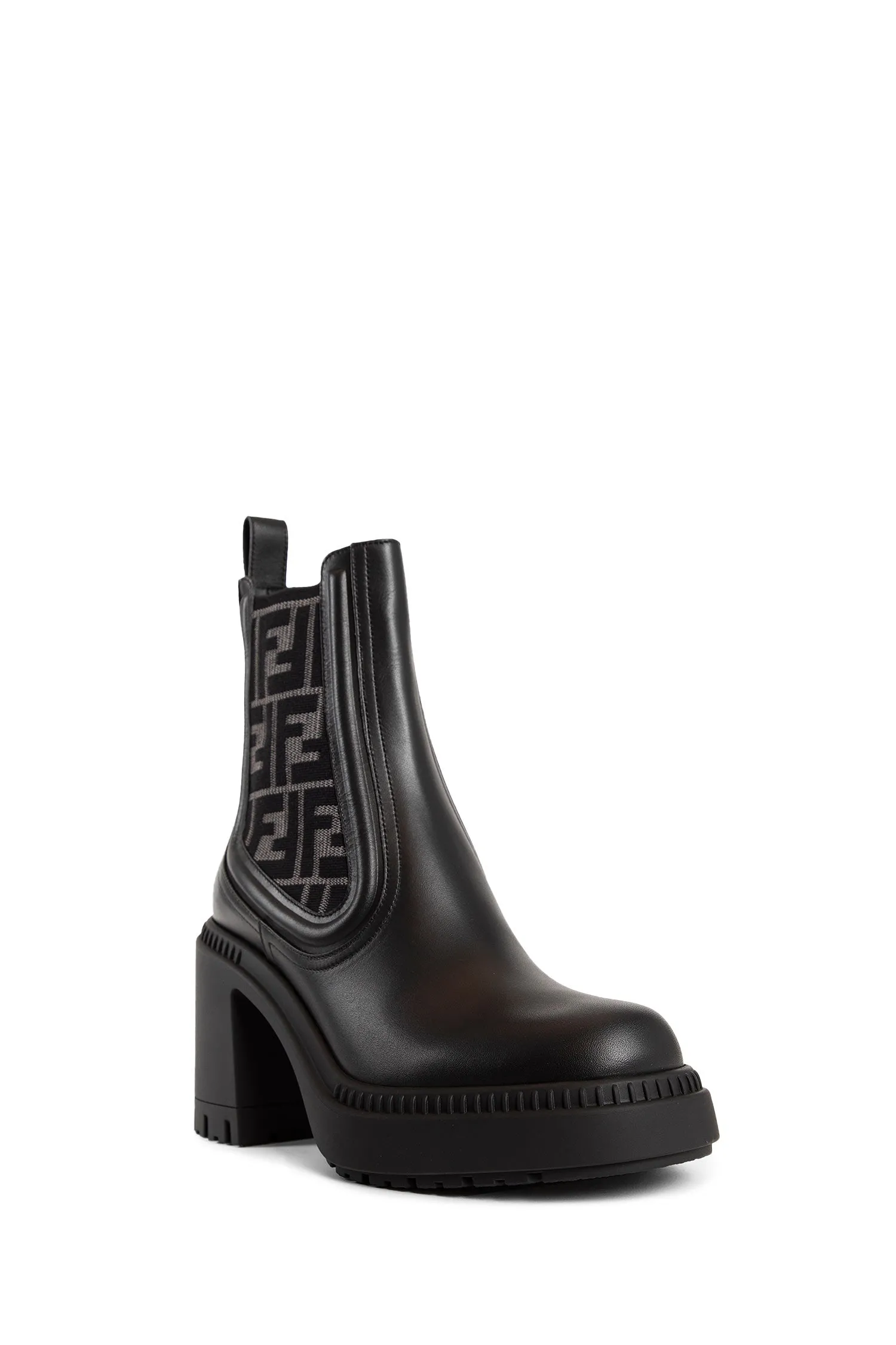 Fendi Domino Leather Motorcycle Boots