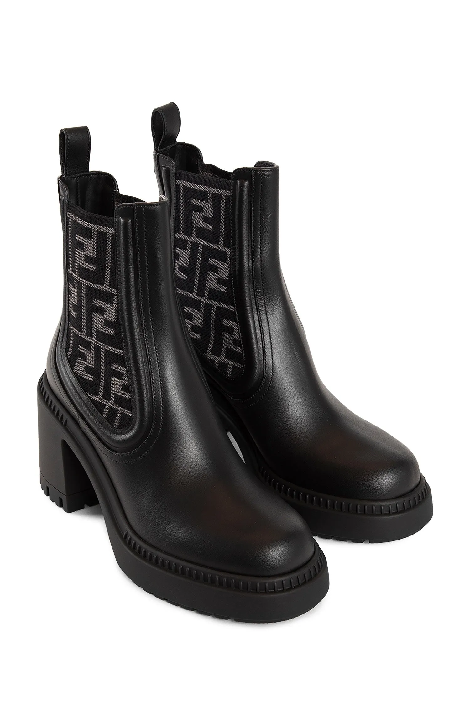 Fendi Domino Leather Motorcycle Boots