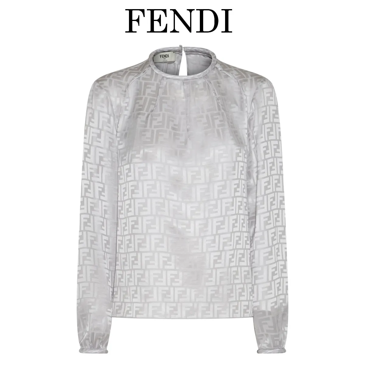 FENDI Women's Silk Monogram Party Blouse