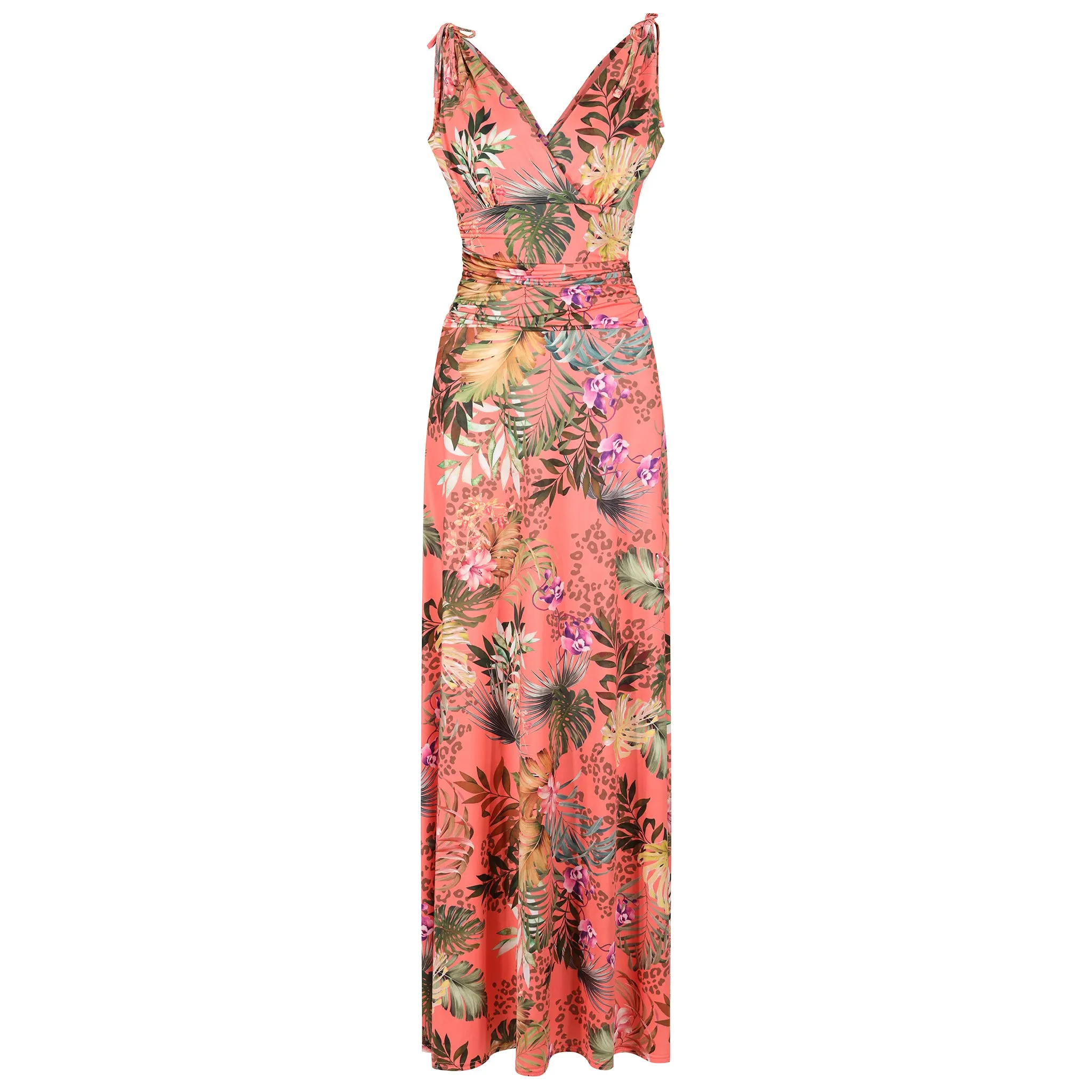 Floral Print Slinky Maxi Dress