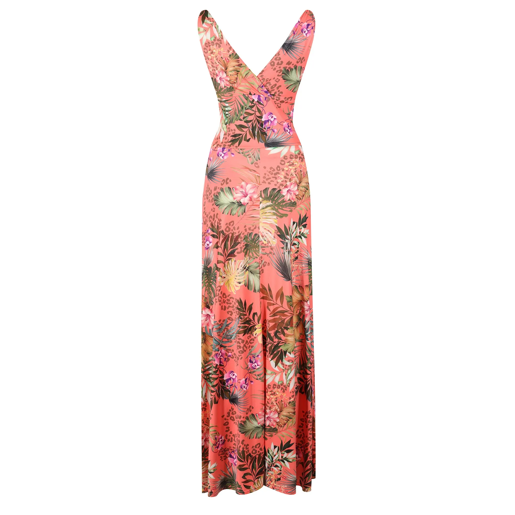 Floral Print Slinky Maxi Dress