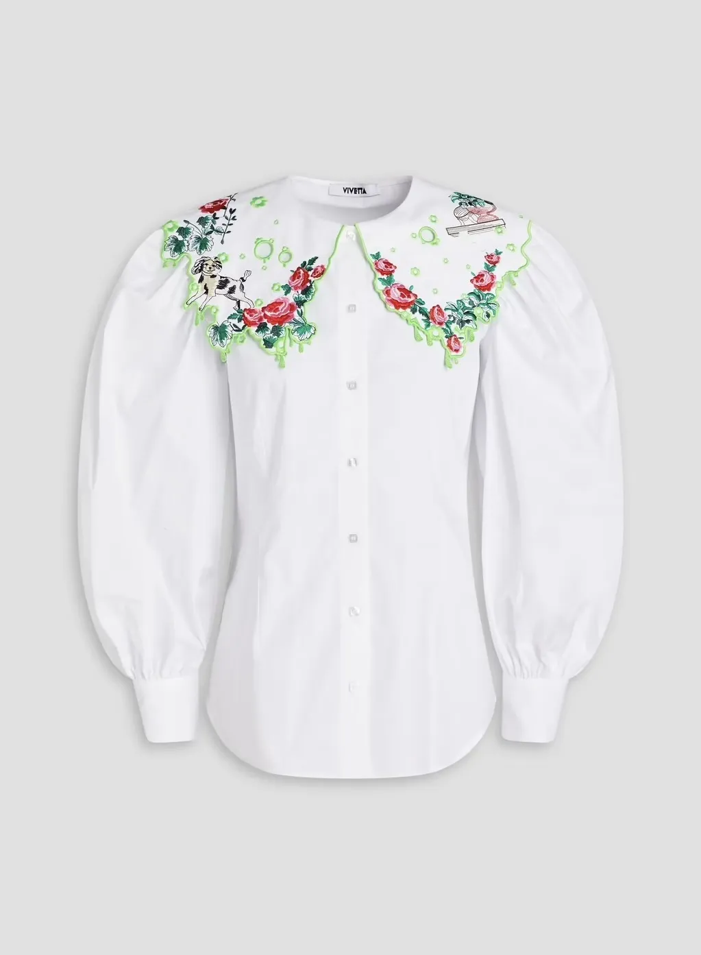 VIVETTA Flower Patterns Cotton Shirts Blouses