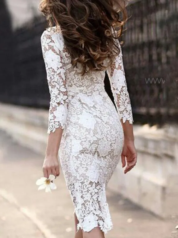 Floral Lace Sleeve Maternity Midi Dress