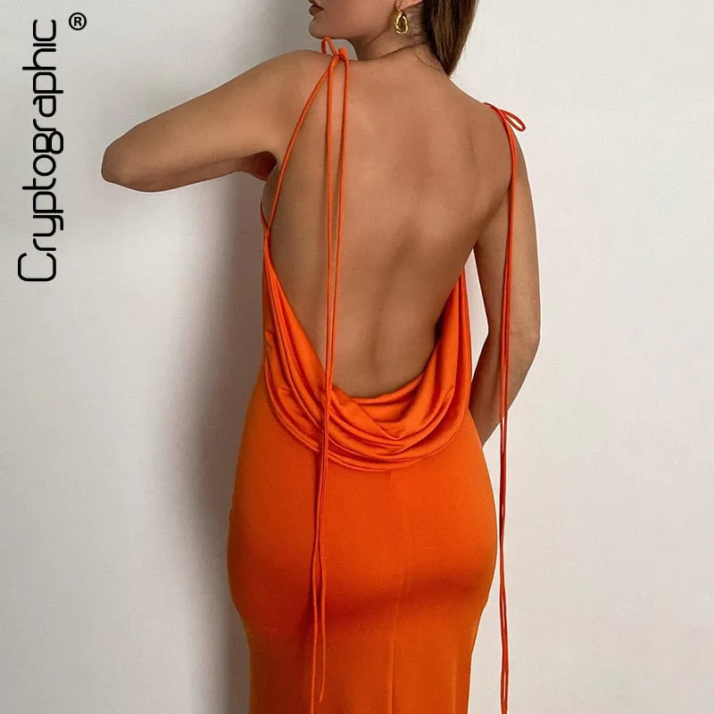 Flowing Backless Maxi Gowns