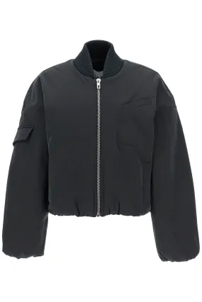 Black Ganni Short Oversized Bomber Jacket