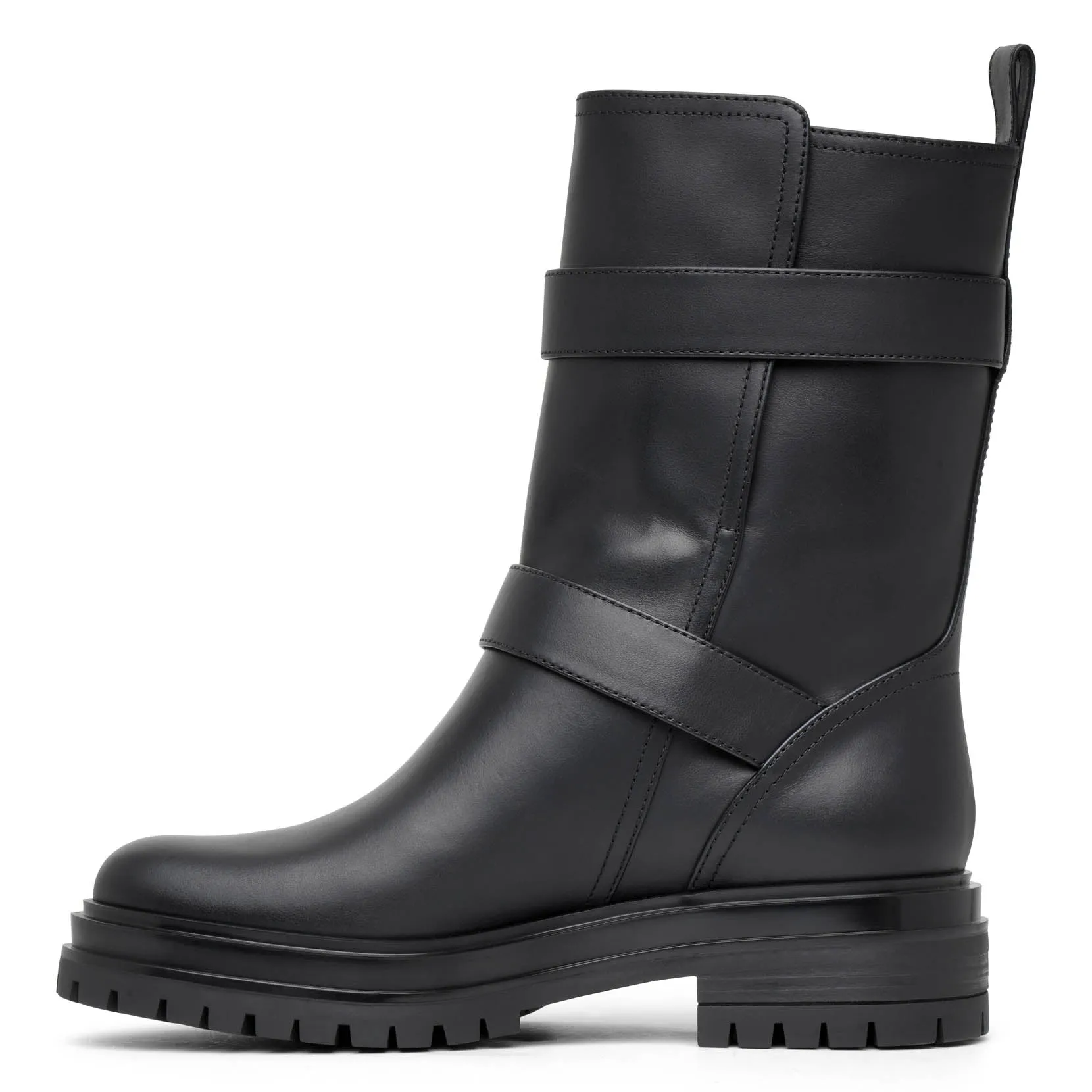 Gianvito Rossi Black Leather Biker Boots