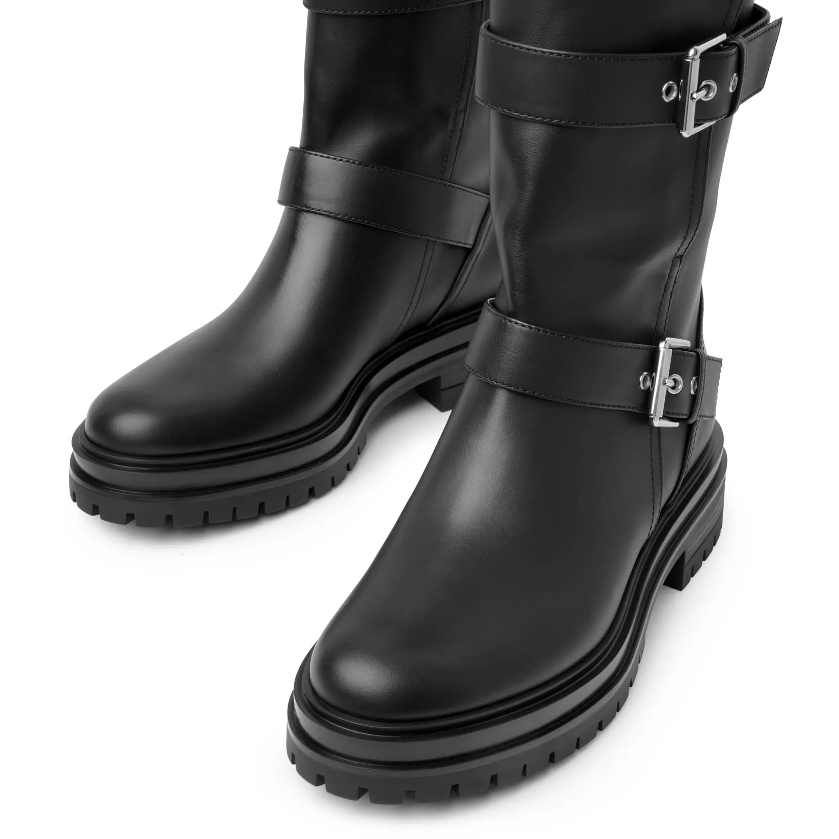 Gianvito Rossi Black Leather Biker Boots