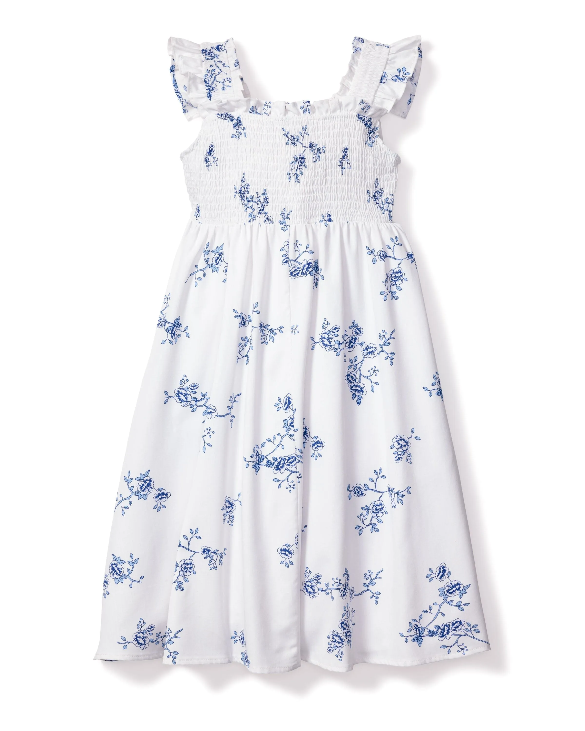 Margaux Dress in Indigo Floral Twill for Girls