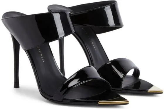 Giuseppe Zanotti Intriigo Allure 90mm Black Patent-finish Mules