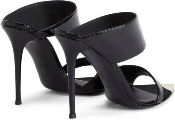 Giuseppe Zanotti Intriigo Allure 90mm Black Patent-finish Mules