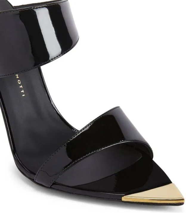 Giuseppe Zanotti Intriigo Allure 90mm Black Patent-finish Mules