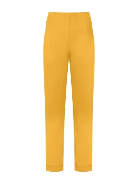 Viscose Crêpe Jersey Trousers - Golden Spice