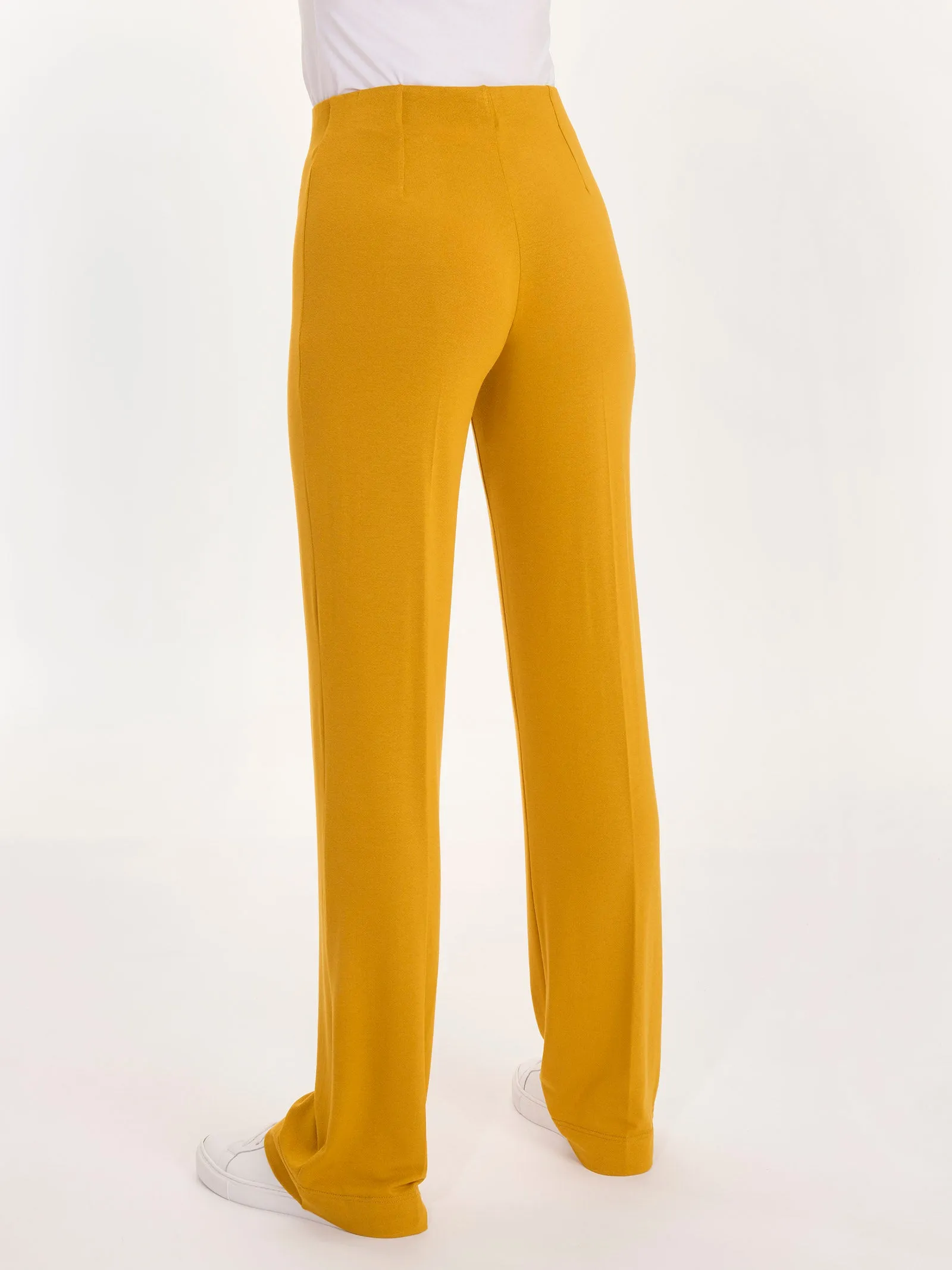 Viscose Crêpe Jersey Trousers - Golden Spice