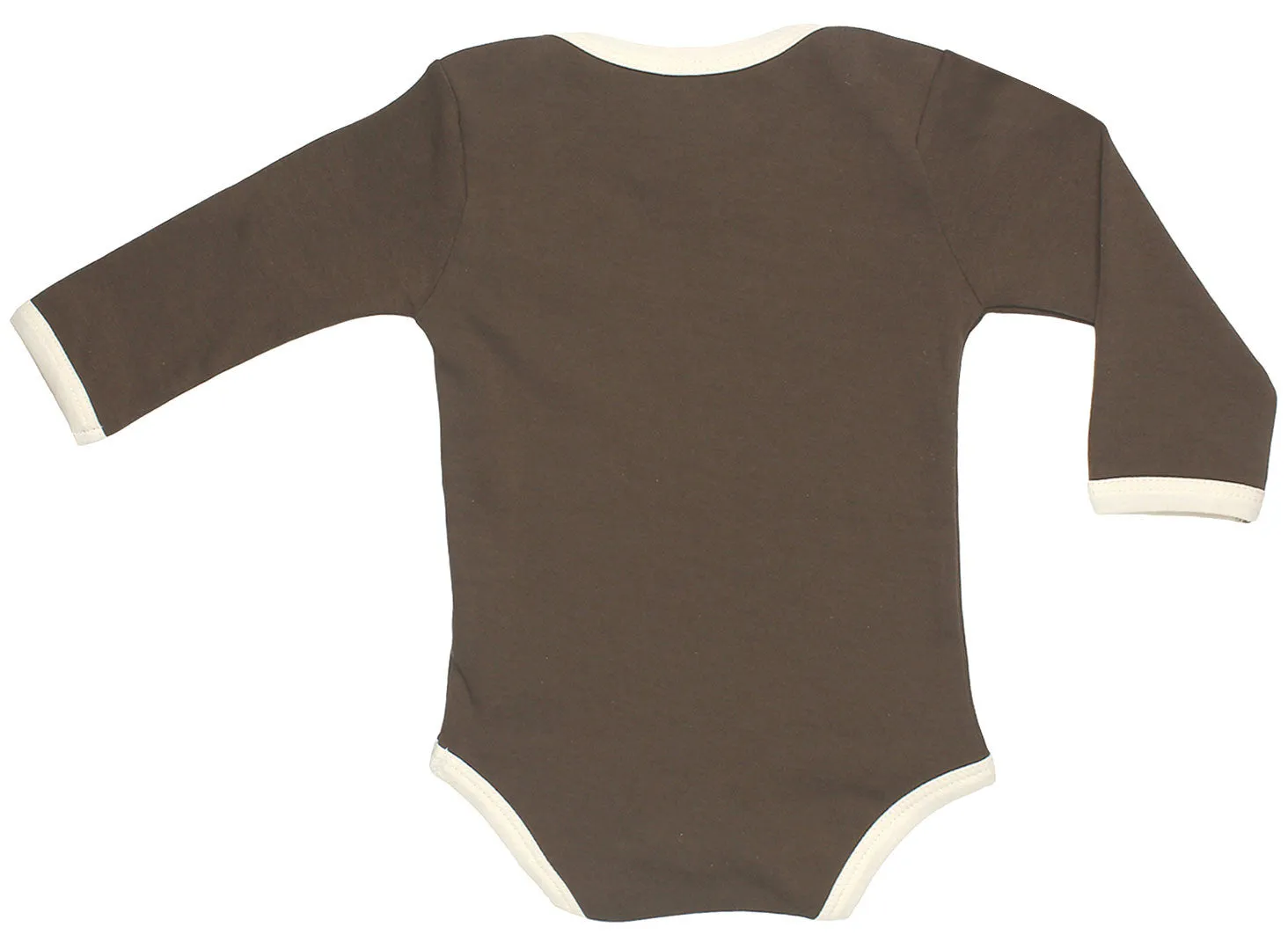 Long Sleeve Onesies Bodysuit in Bark - GOTS Certified Organic Cotton