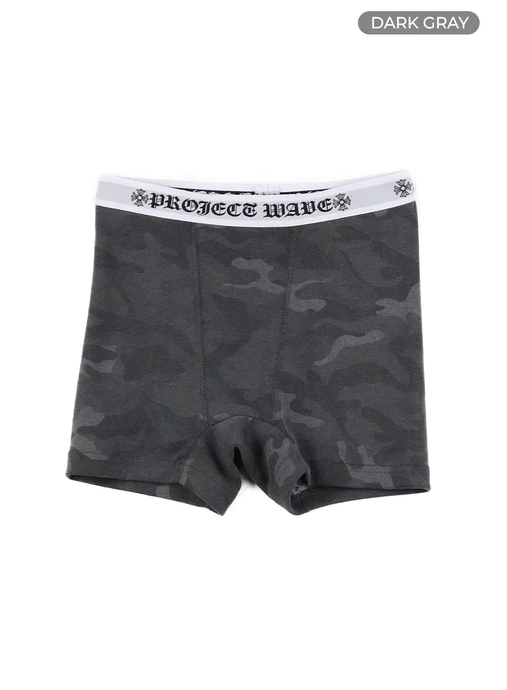 CA416 Graphic Lettering Biker Shorts with Banding