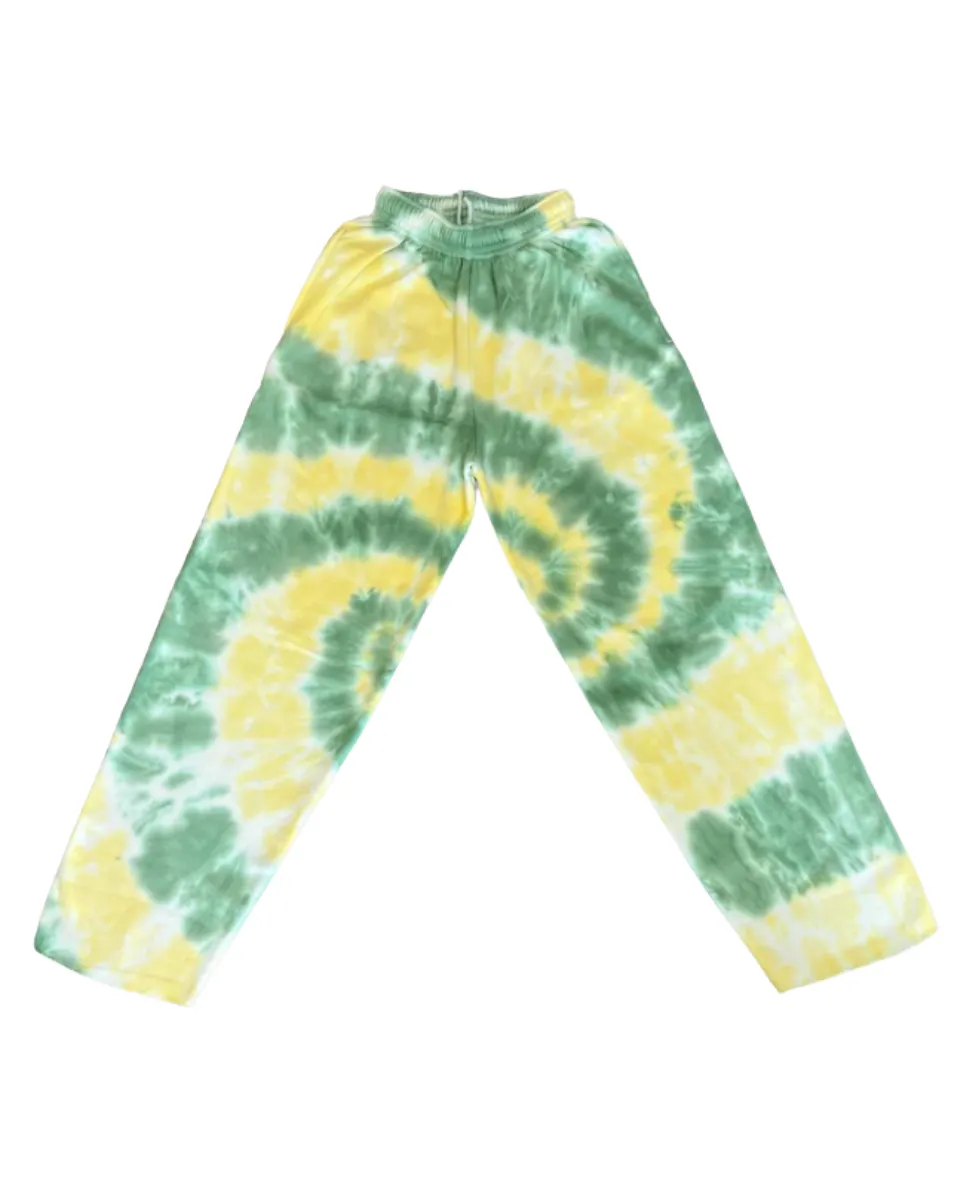 Green and Yellow Sunrise Cropped Joggers