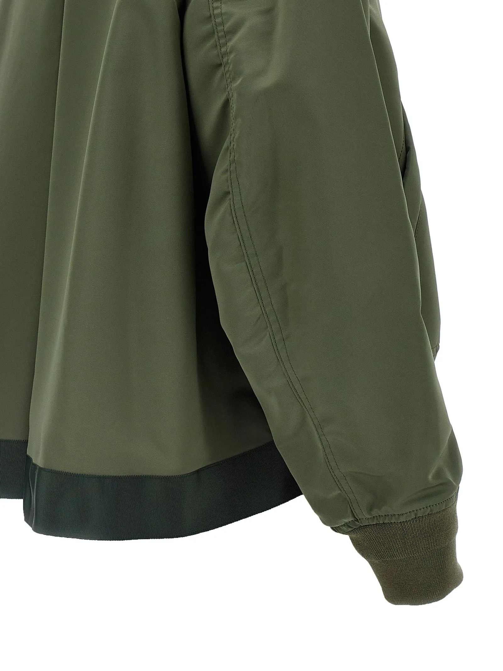 Nylon Bomber Jacket Green