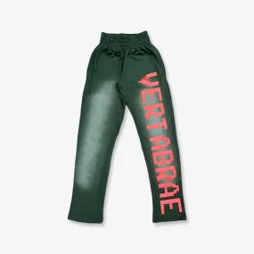 Washed Sweatpants in Green/Red