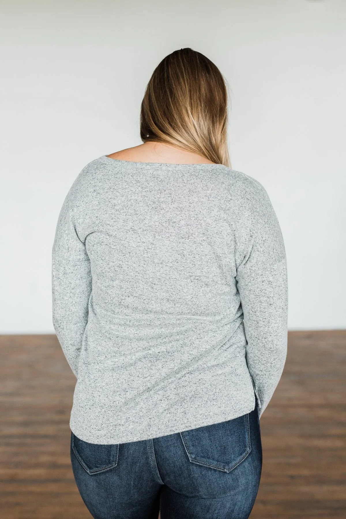 Heather Grey Everywhere We Will Go Long Sleeve Top